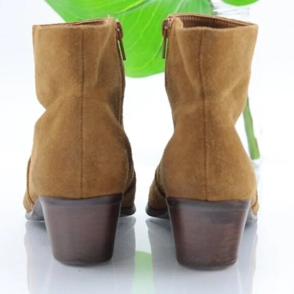 Steve Madden Women's Creek Boot Size 8.5 Bootie Tan Suede Western Low Block Heel - Picture 6 of 12